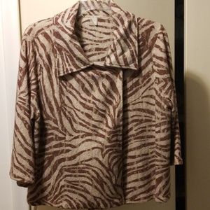 Chico's Brown & Beige Zebra Print Jacket